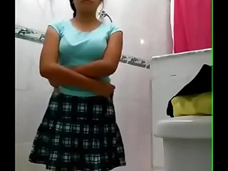 young teen age indian sister showing bowels after my request